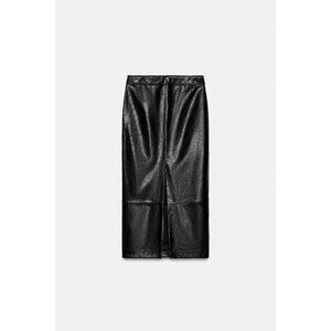 ZARA FAUX LEATHER MIDI SKIRT